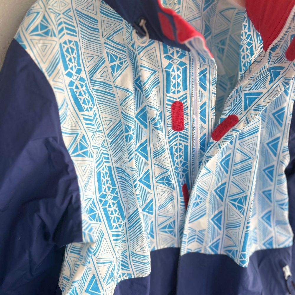 Chubbies‎ Blue and White Geometric Windbreaker Mens size Medium - Picture 5 of 8